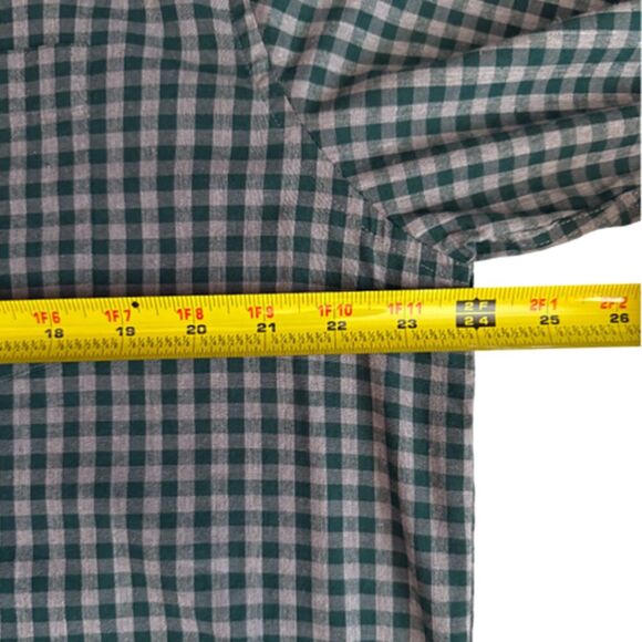 Old Navy Green & Gray Plaid Long Sleeve Button Down Shirt Size L - Picture 11 of 12